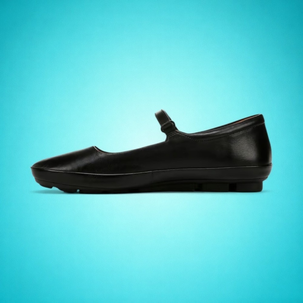 New Women's Naturalizer Maxwell Black Leather Mary Jane Ballet Flats, Size 8.5 M